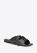 Sandale de damă din piele cu volane, negru, 88-D-257-1-37, Fotografie 1