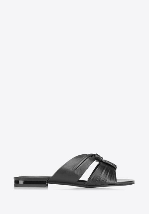 Sandale de damă din piele cu volane, negru, 88-D-257-1-37, Fotografie 2