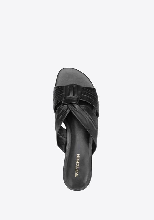 Sandale de damă din piele cu volane, negru, 88-D-257-1-37, Fotografie 5