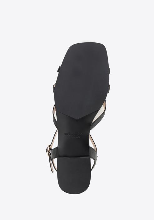 Sandale de damă cu curele încrucișate din piele, negru, 98-D-971-P-35, Fotografie 6