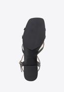 Sandale de damă cu curele încrucișate din piele, negru, 98-D-971-P-41, Fotografie 6