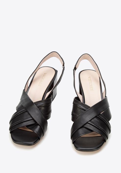 Sandale de damă din piele cu bretele încrucișate, negru, 94-D-960-1-36, Fotografie 2