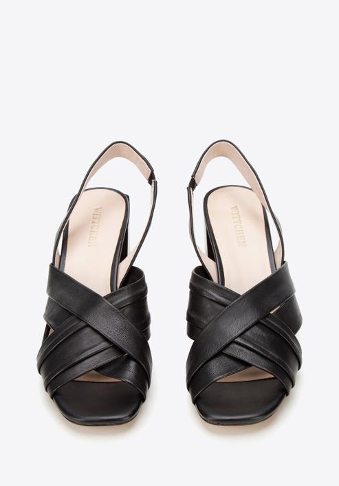 Sandale de damă din piele cu bretele încrucișate, negru, 94-D-960-1-36, Fotografie 3