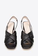 Sandale de damă din piele cu bretele încrucișate, negru, 94-D-960-1-36, Fotografie 3