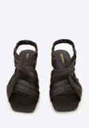 Sandale de damă din piele cu nod și cu toc mic, negru, 94-D-753-1-36, Fotografie 3