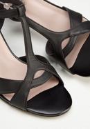 Sandale de damă din piele cu toc, negru, 92-D-958-1-35, Fotografie 8