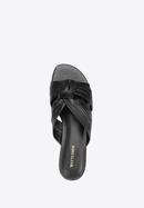 Sandale de damă din piele cu volane, negru, 88-D-257-1-37, Fotografie 5