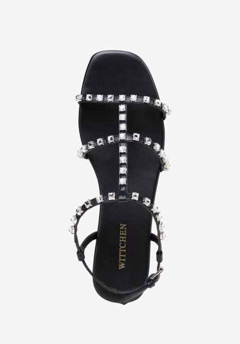 Sandale de dama impodobite cu cristale, negru, 98-D-972-0-36, Fotografie 5