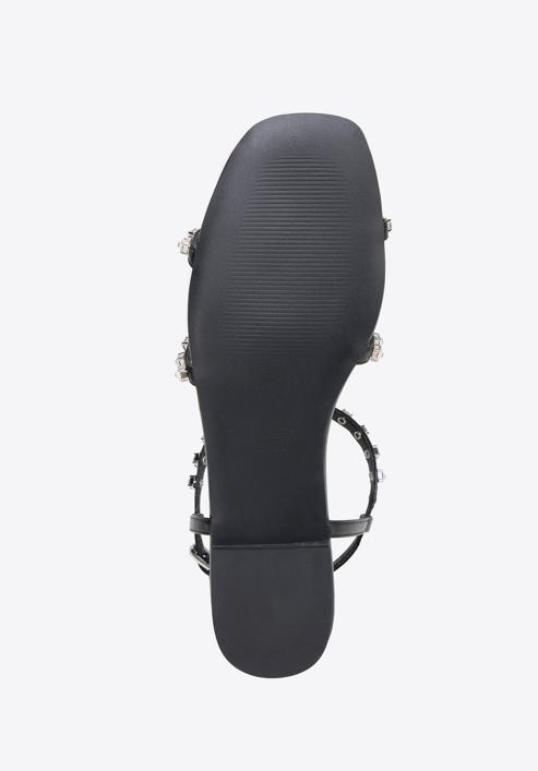 Sandale de dama impodobite cu cristale, negru, 98-D-972-G-41, Fotografie 6