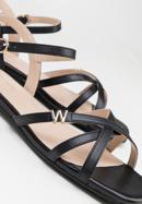 Sandale de damă cu curele încrucișate din piele, negru, 98-D-971-P-36, Fotografie 8