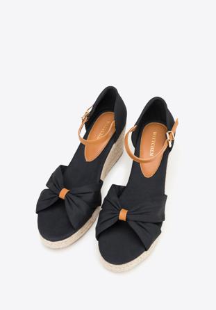Sandale din pânză de damă, negru, 98-DP-500-1-39, Fotografie 1