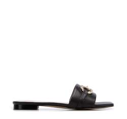 Papuci din piele pentru femei cu cataramă strălucitoare, negru, 96-D-511-1-36, Fotografie 1
