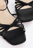 Sandale din piele pentru femei cu curele subțiri și nod, negru, 96-D-514-P-40, Fotografie 7
