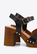 Sandale din piele pentru femei cu curele transversale, negru, 96-D-250-0-40, Fotografie 8
