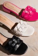 Sandale împletite cu toc mic, roz, 98-DP-201-1-37, Fotografie 37