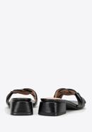 Sandale împletite cu toc mic, negru, 98-DP-201-1-39, Fotografie 4