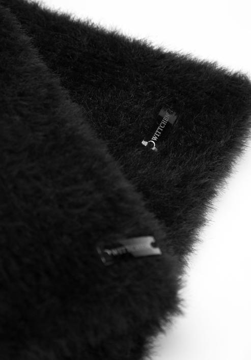 Set de iarnă de damă din tricotaje moi, negru, 95-SF-006-Z, Fotografie 5