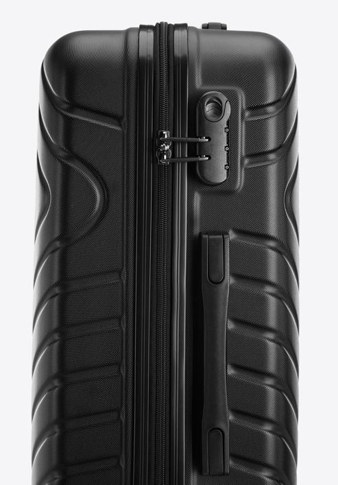 Set de valize din ABS cu model geometric ștanțat, negru, 56-3A-75S-11, Fotografie 9