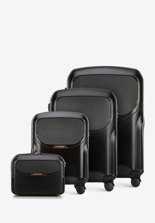 Set de valize din policarbonat cu fermoar în aur roz, negru, 56-3P-13K-10, Fotografie 1