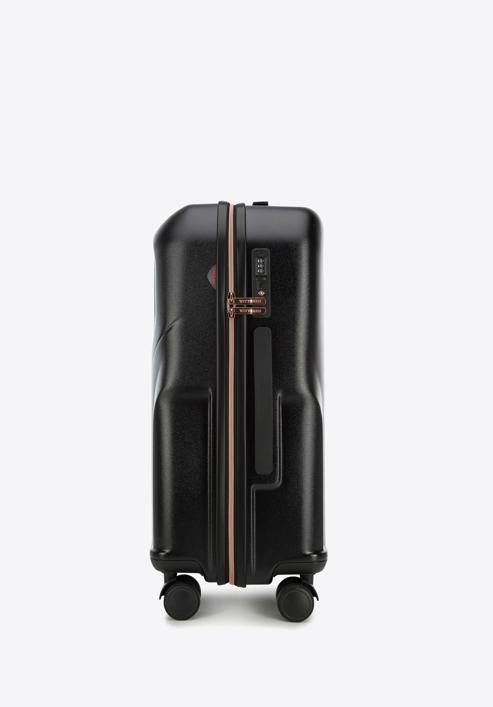 Set de valize din policarbonat cu fermoar roz-auriu, negru, 56-3P-13S-10, Fotografie 3
