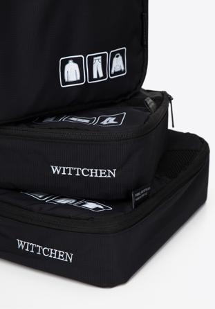 Set organizator valiză cu inserție din plasă, negru, 56-3-200-10, Fotografie 1