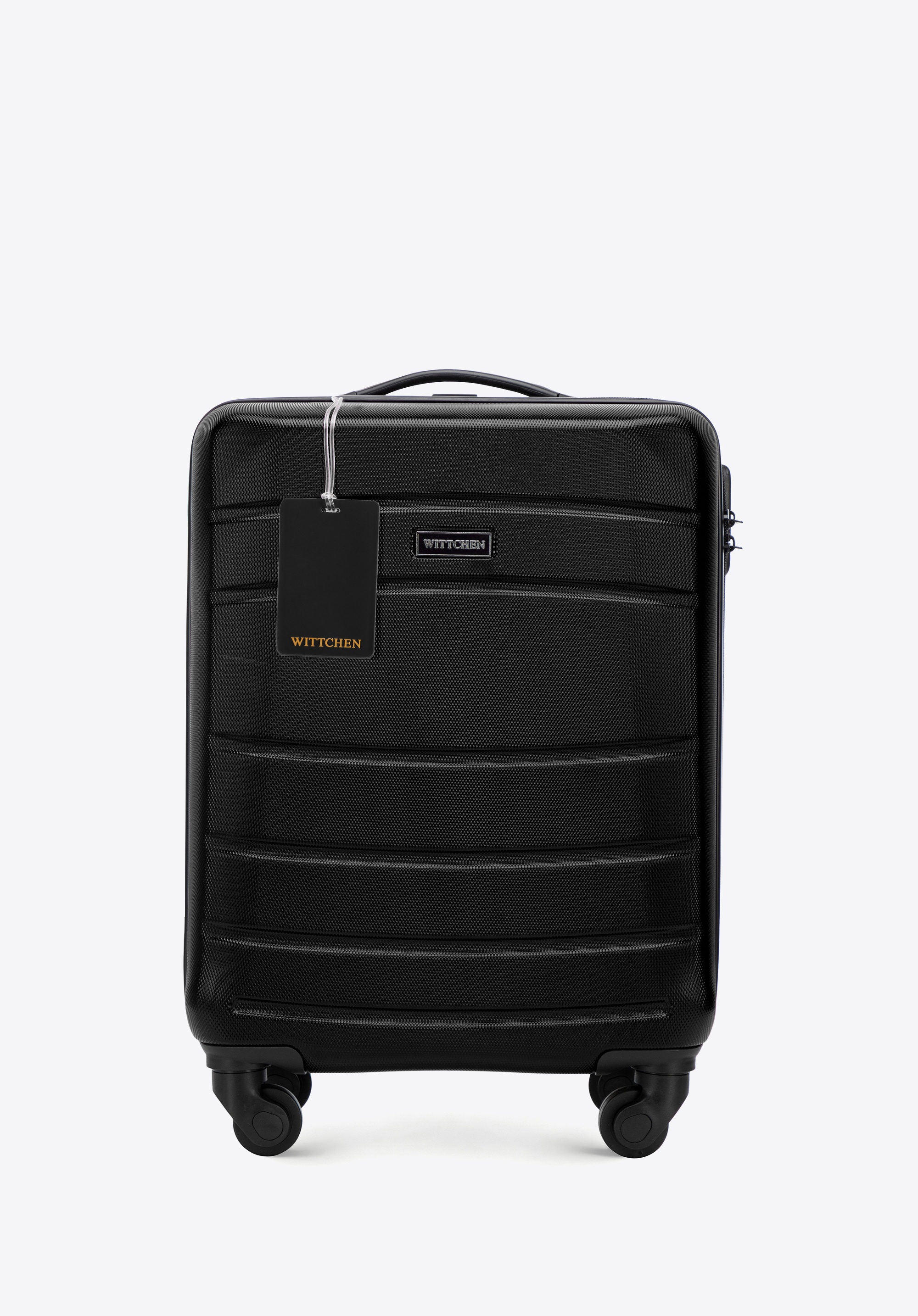 Set: Valiză de cabină ABS cu etichetă pentru bagaj, negru, 56-3A-651-10Z5, Fotografie 1