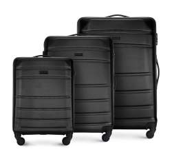 Set valize ABS canelate, negru, 56-3A-65S-10, Fotografie 1