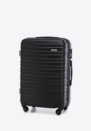 Set valize din ABS, cu dungi orizontale, negru, 56-3A-31S-11, Fotografie 1