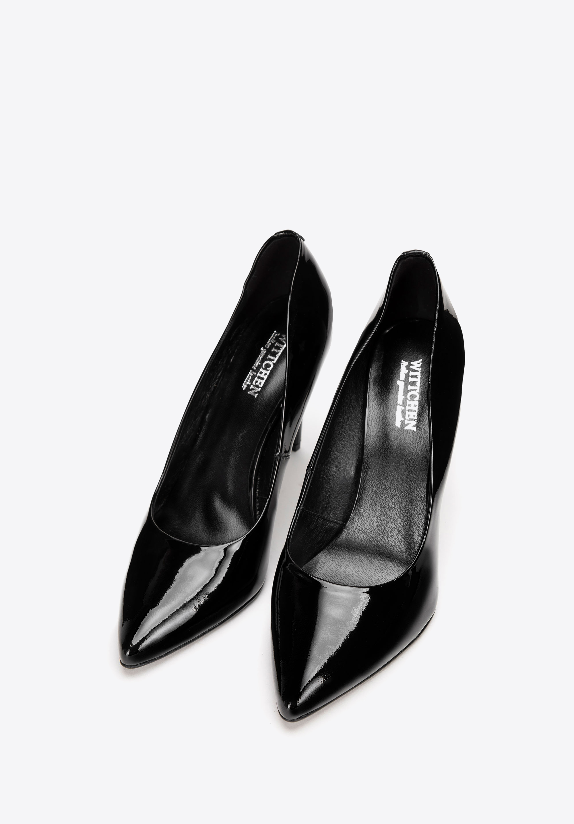 Tocuri clasice din piele lăcuită, negru, BD-B-802-1-36, Fotografie 1