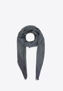 Eșarfă de mătase țesută cu monogramă de damă, negru - turcoaz, 93-7F-008-2, Fotografie 2