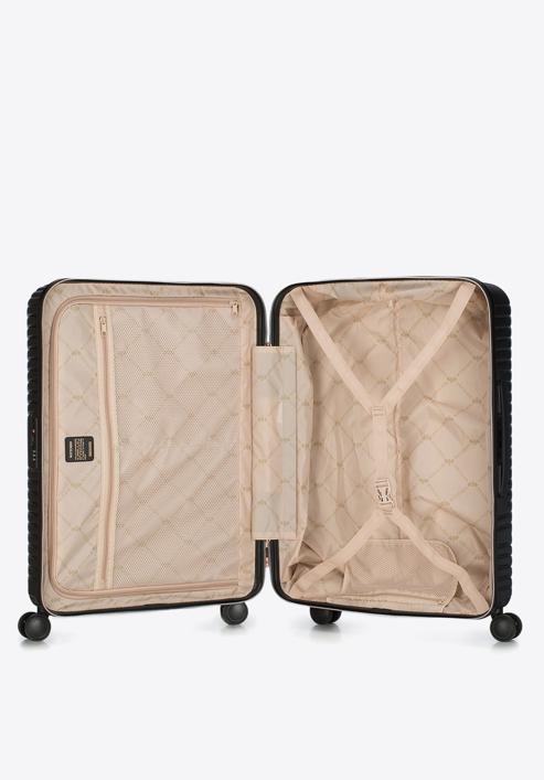 Un set de valize din policarbonat cu dungi, negru, 56-3P-84S-77, Fotografie 6