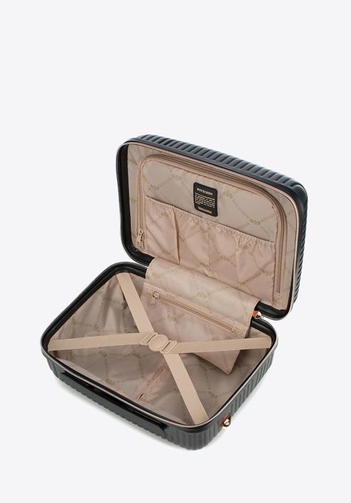Un set de valize din policarbonat, în dungi, negru, 56-3P-84K-77, Fotografie 15