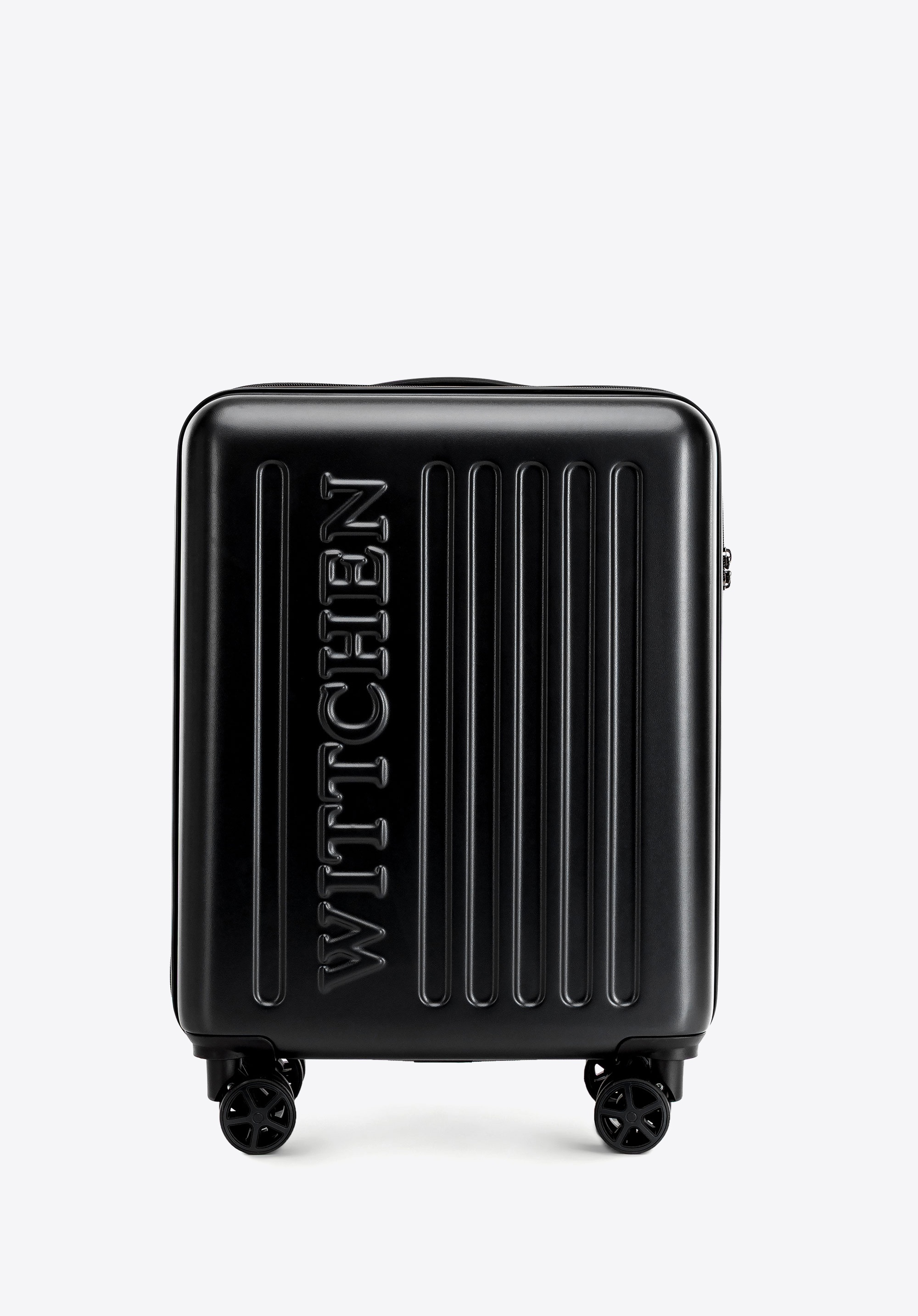 Valiză ABS pentru cabină cu logo în relief, negru, 56-3A-501-10, Fotografie 1