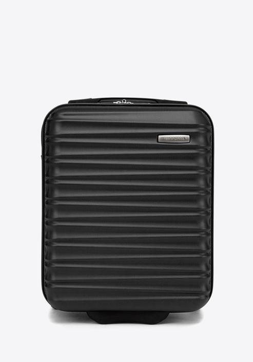 Valiza de cabina din ABS cu nervuri, negru, 56-3A-315-01, Fotografie 1