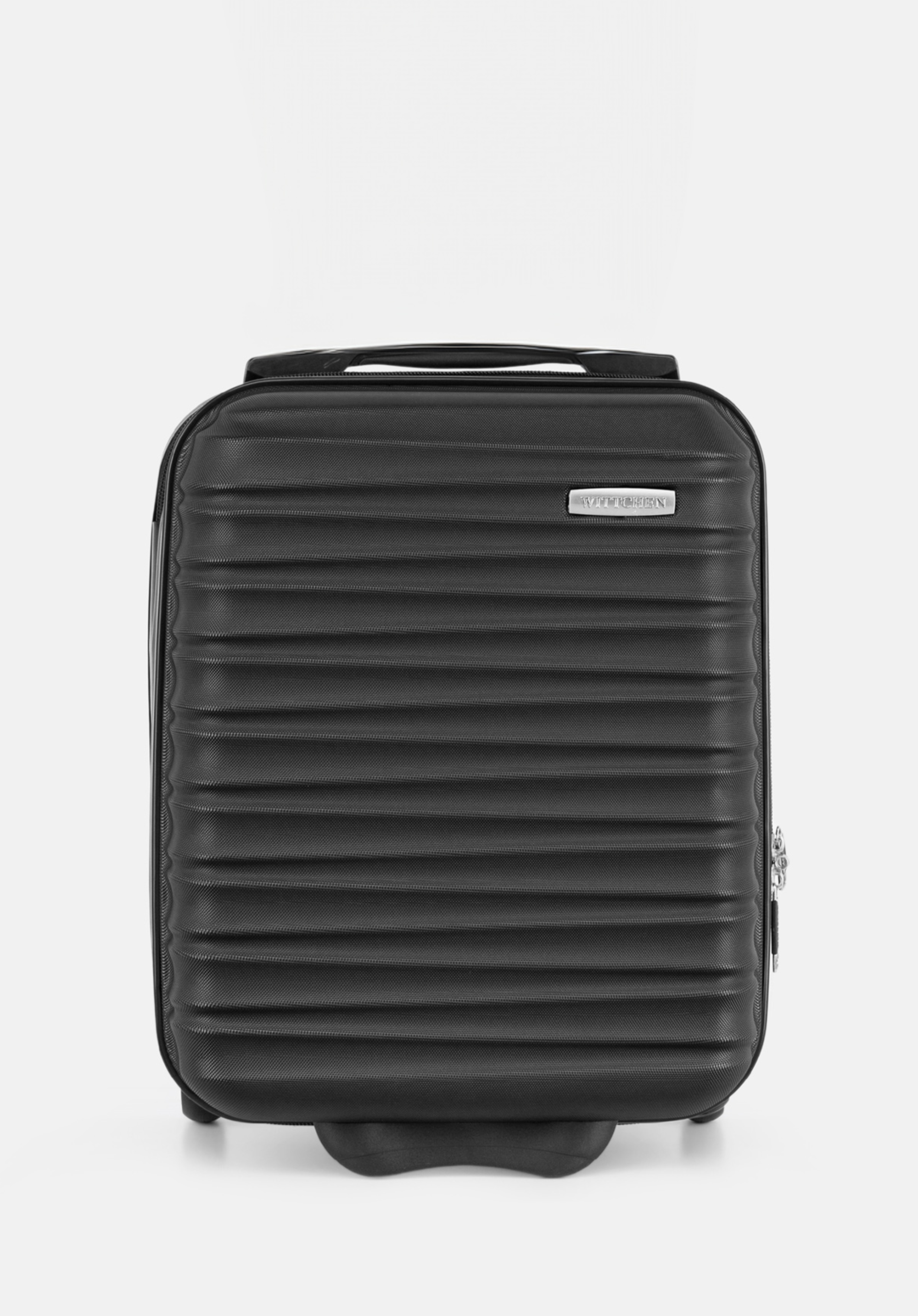 Valiza de cabina din ABS cu nervuri negru