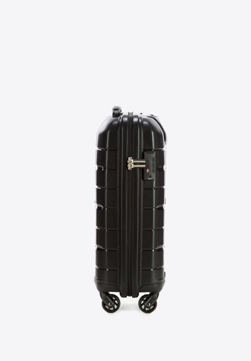 Valiză de cabină din polipropilena canelată, negru, 56-3T-721-10, Fotografie 2