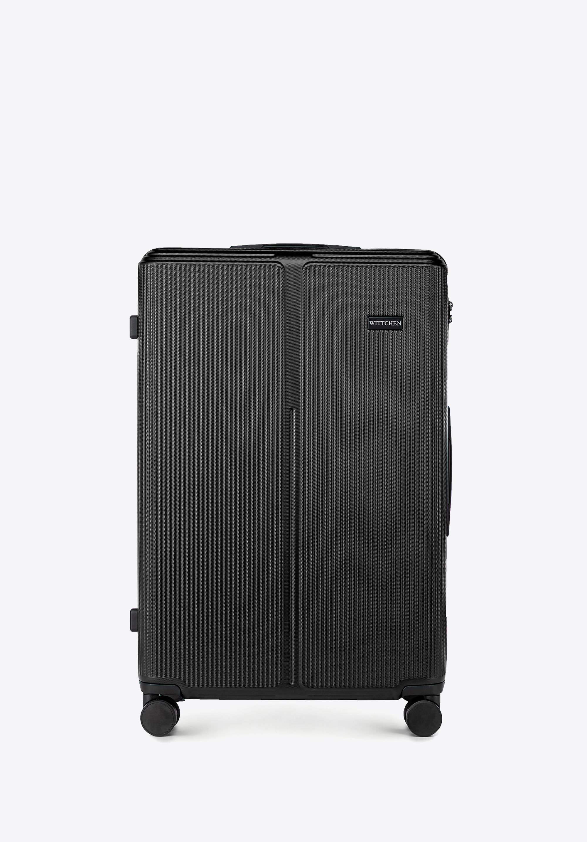 Valiză mare de cabină din ABS cu dungi, negru, 56-3A-603-80P, Fotografie 1