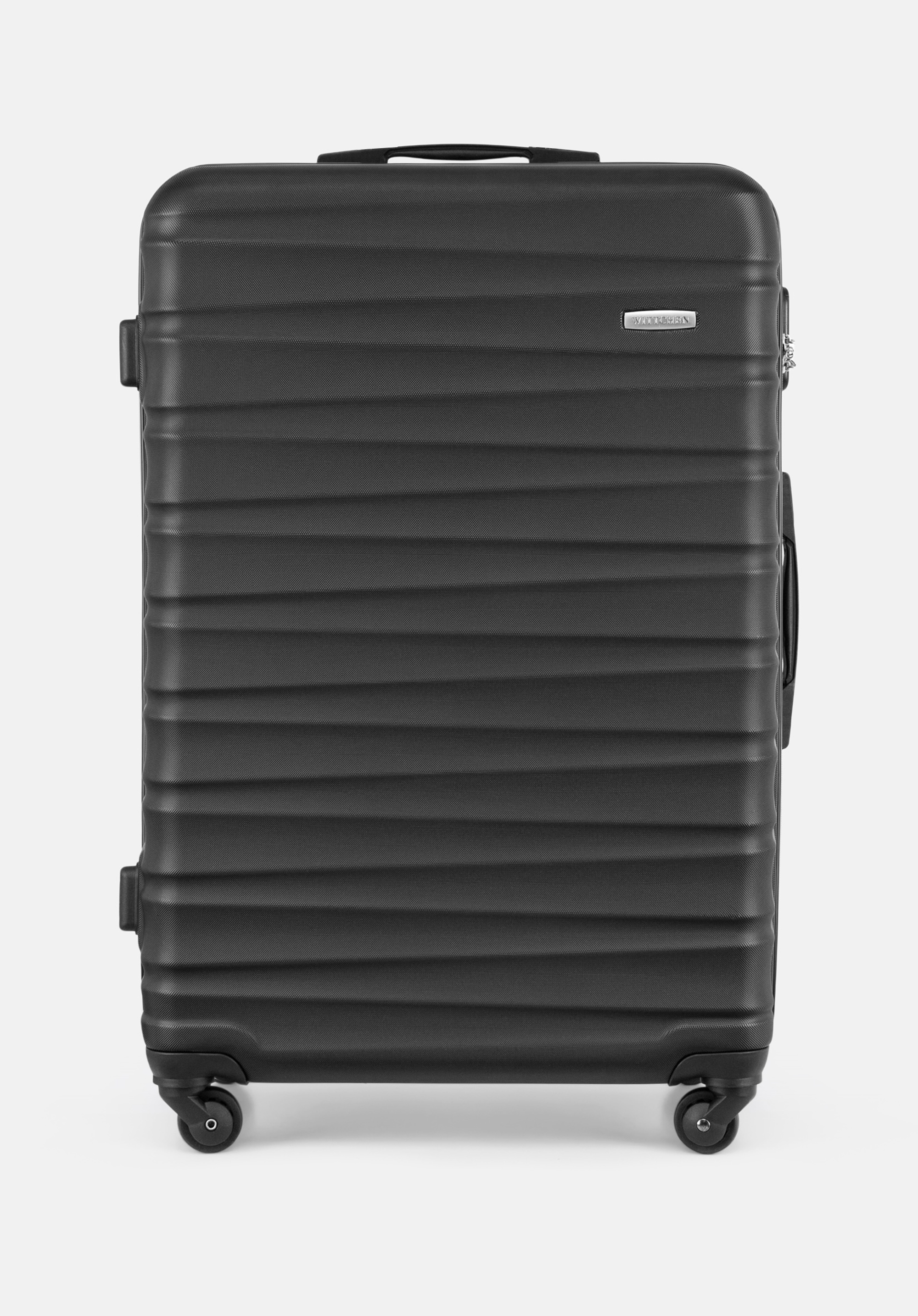 Valiză mare din ABS cu striații, negru, 56-3A-313-11, Fotografie 1