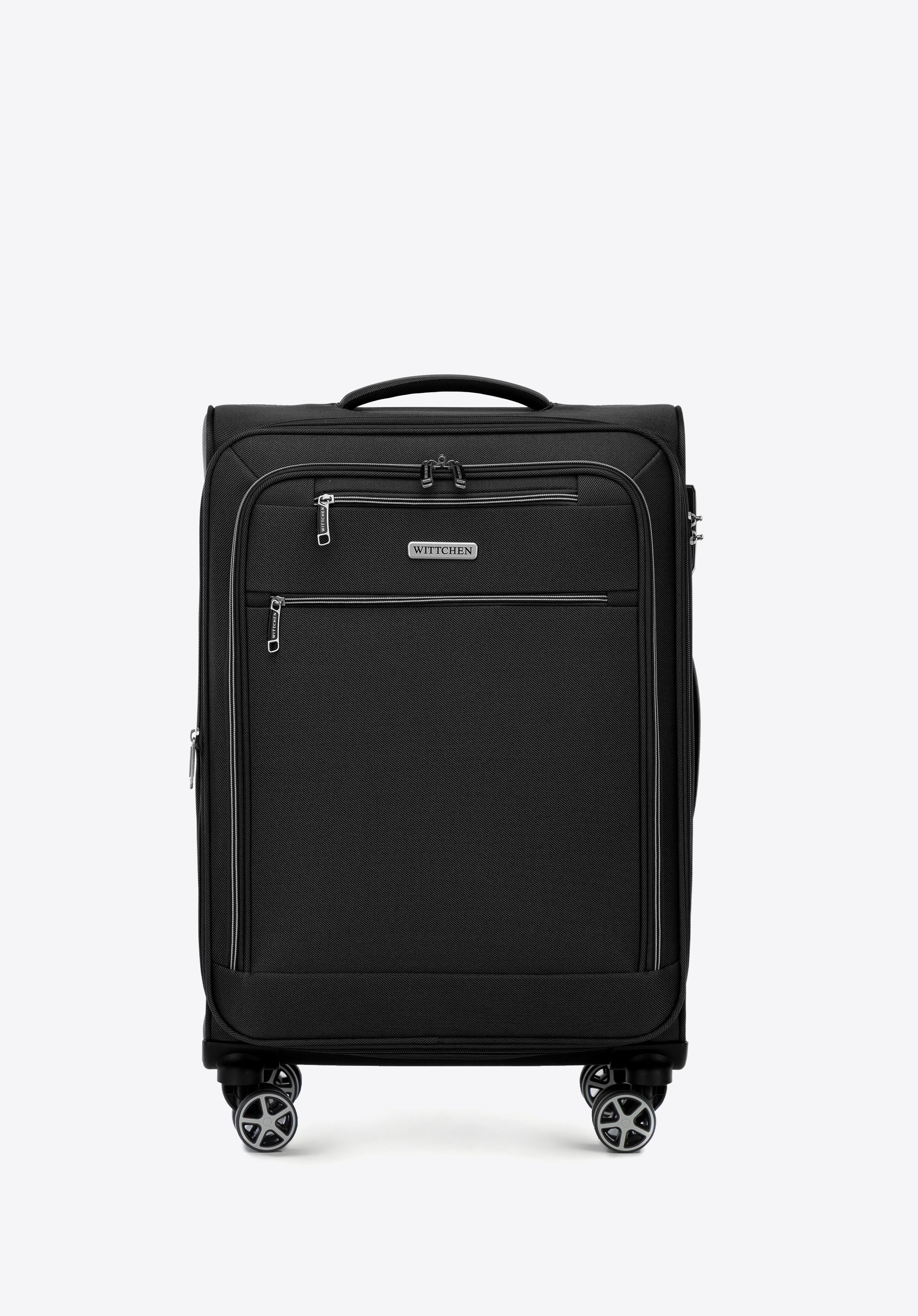 Valiză medie Softside din poliester, negru, 56-3S-172-10, Fotografie 1