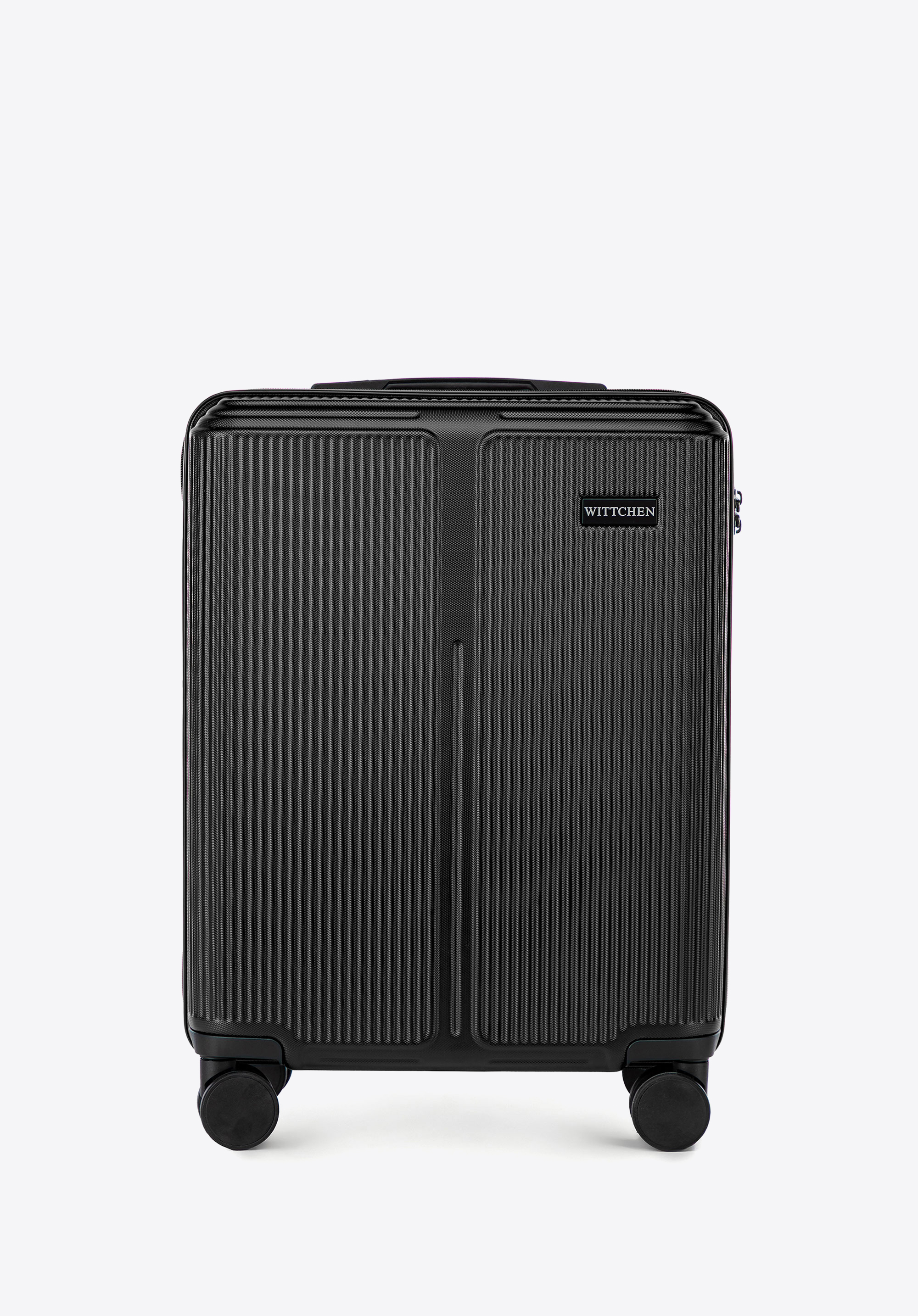 Valiză mică de cabină din ABS cu dungi, negru, 56-3A-601-10, Fotografie 1