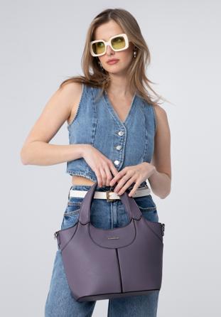 Műbőr női táska, néma lila, 98-4Y-602-V, Fénykép 1