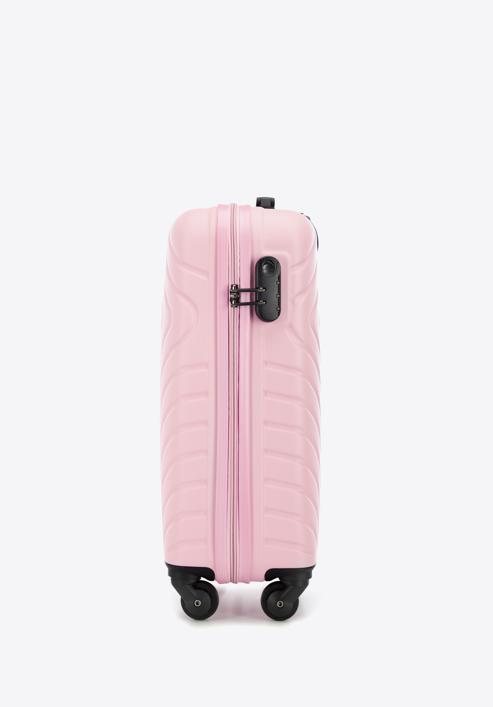 ABS Geometrikus kialakítású kabinbőrönd, világos rózsaszín, 56-3A-751-86, Fénykép 2