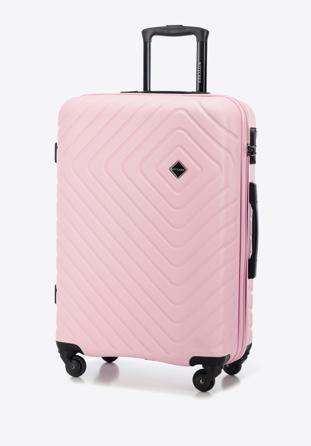 ABS bőröndszett geometriai dombornyomással, világos rózsaszín, 56-3A-75S-35, Fénykép 1