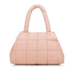 Nagy méretű steppelt női táska, néma rózsaszín, 91-4Y-305-P, Fénykép 1