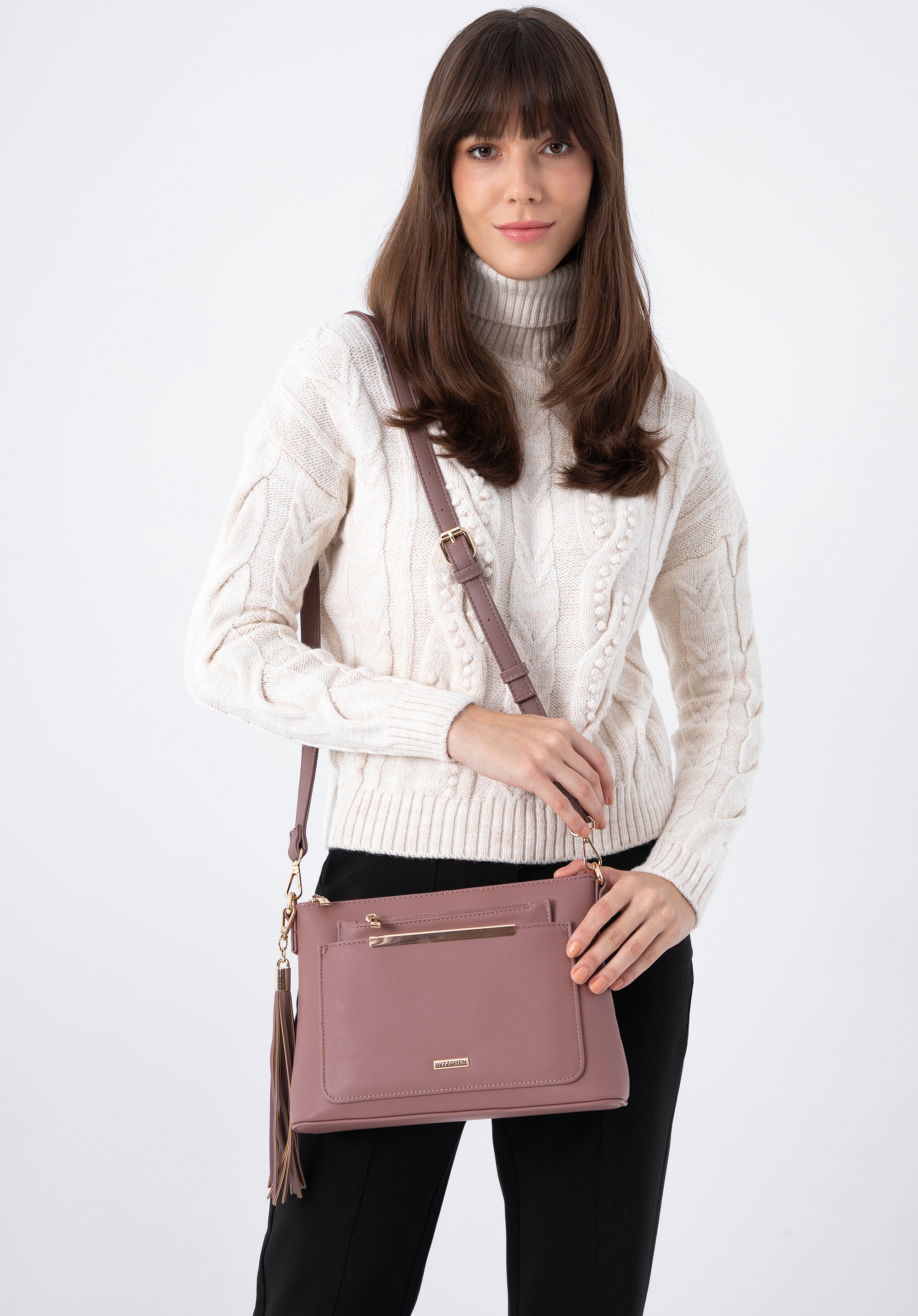 Női pro ökobőr crossbody táska kivehető tokkal
