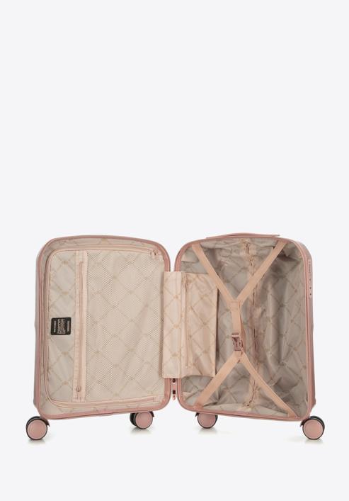 Polikarbonát kabinbőrönd vörösarany cipzárral, néma rózsaszín, 56-3P-131-77, Fénykép 5