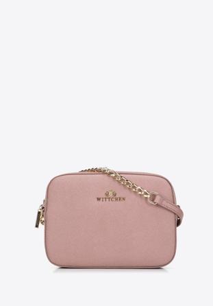 Saffiano bőr láncos crossbody táska, néma rózsaszín, 29-4E-019-9, Fénykép 1