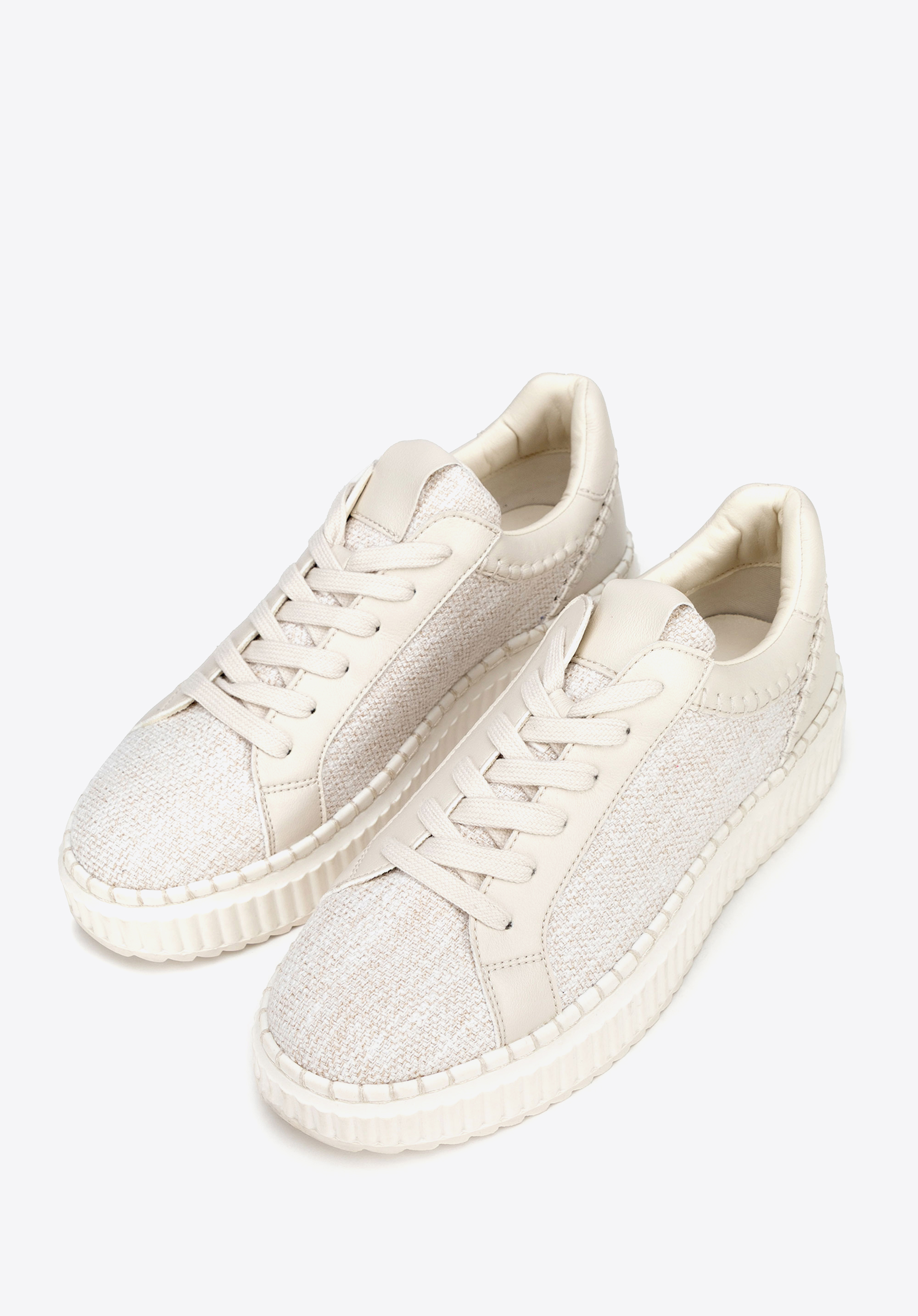 Damen-Sneaker aus Textil und Ökoleder, nicht-gerade weiss, 100-DP-405-0-39, Bild 1