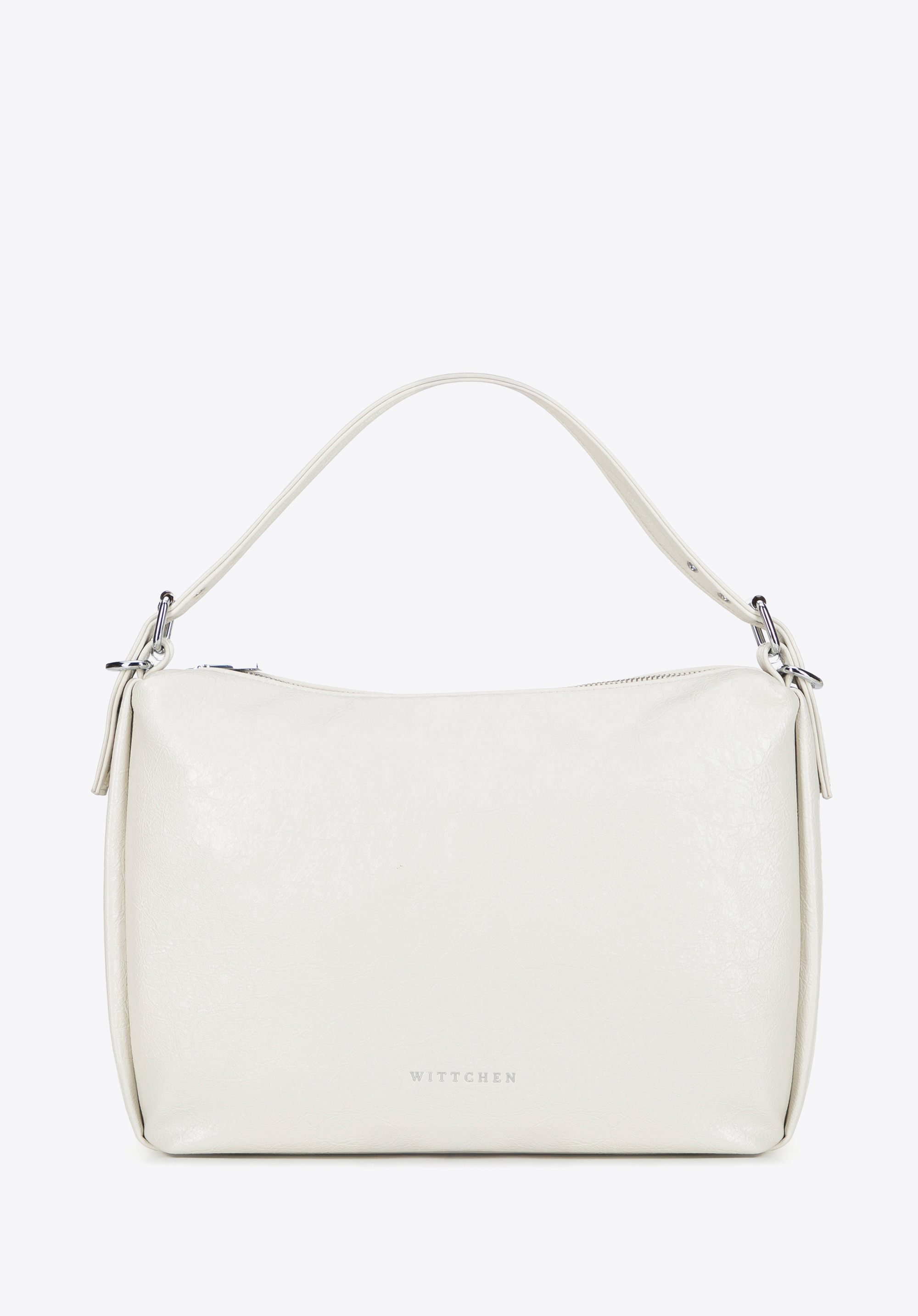 Damenhandtasche aus Kunstleder mit verstellbarem Griff, nicht-gerade weiss, 101-4Y-703-0, Bild 1