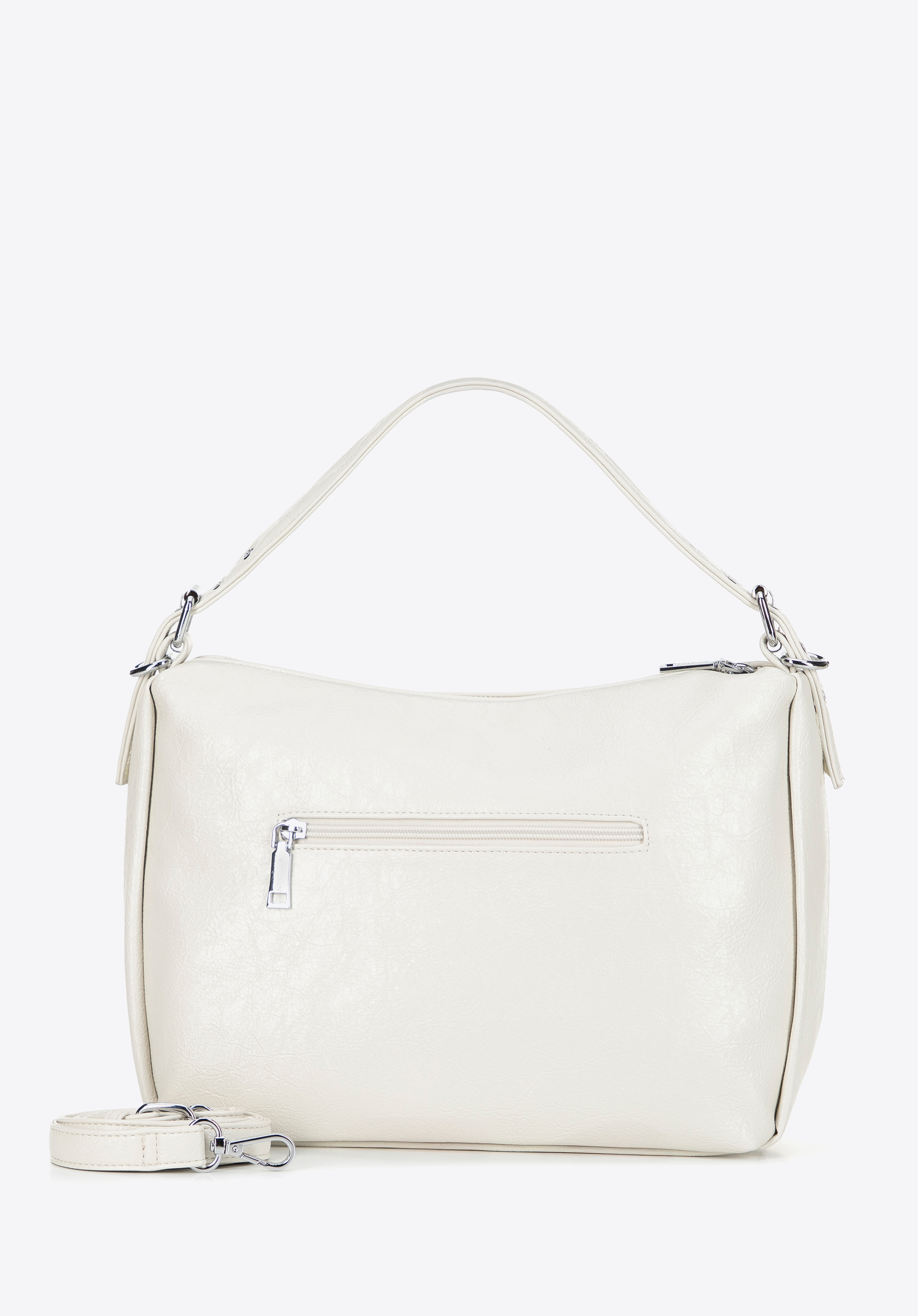 Damenhandtasche aus Kunstleder mit verstellbarem Griff, nicht-gerade weiss, 101-4Y-703-0, Bild 1